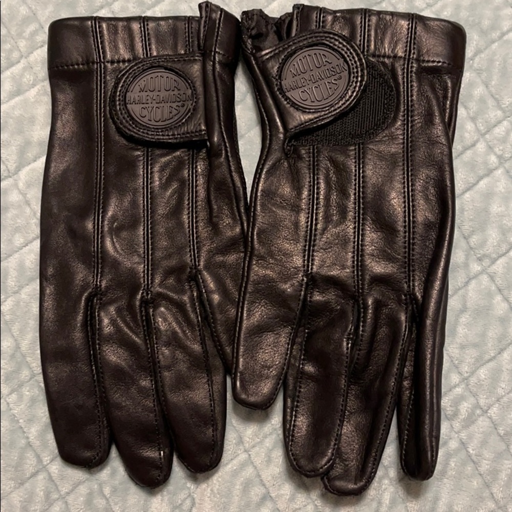 Harley Davidson Black Leather Gloves